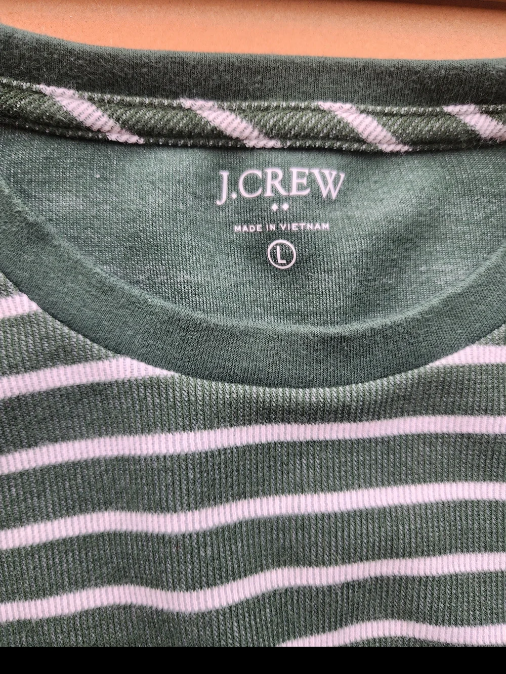 J.Crew Men's Striped Waffle Knit Long Sleeve Crewneck Shirt Large